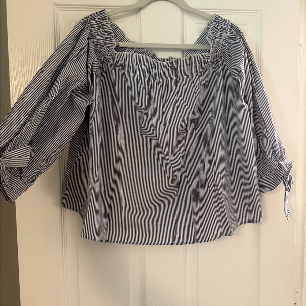 American Eagle Outfitters Blue Striped Blouse